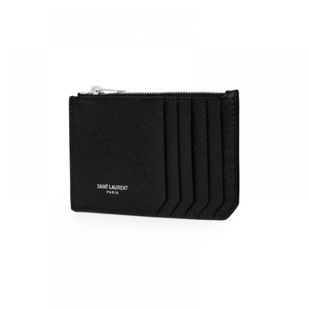 Saint Laurent 609362 Bty0n 1000 Klassisk Caviar Zip-kortfodral