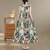 Sleeveless Plus Size Cotton Vintage Floral New In Dresses for Women Casual Loose Long Summer Dress