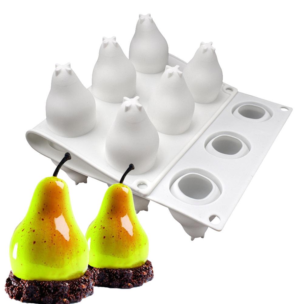 15 hål Päronform Silikonform för Moussetårta Fransk Dessert 3D Silikonform Tårta
