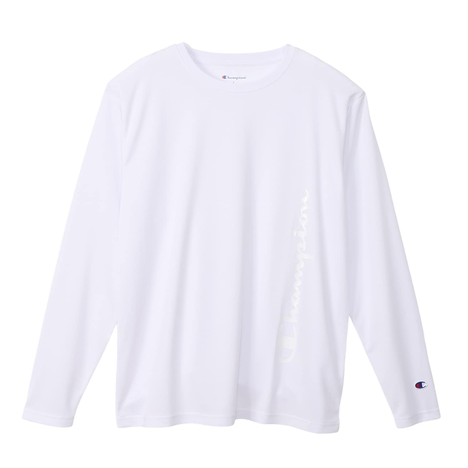 

Long Long Round Antibacterial and Odor Quick Script Long Sleeve White [Champion] T-shirt, Sleeve, Neck, Resistant, Drying, Logo, T-Shirt, Men s