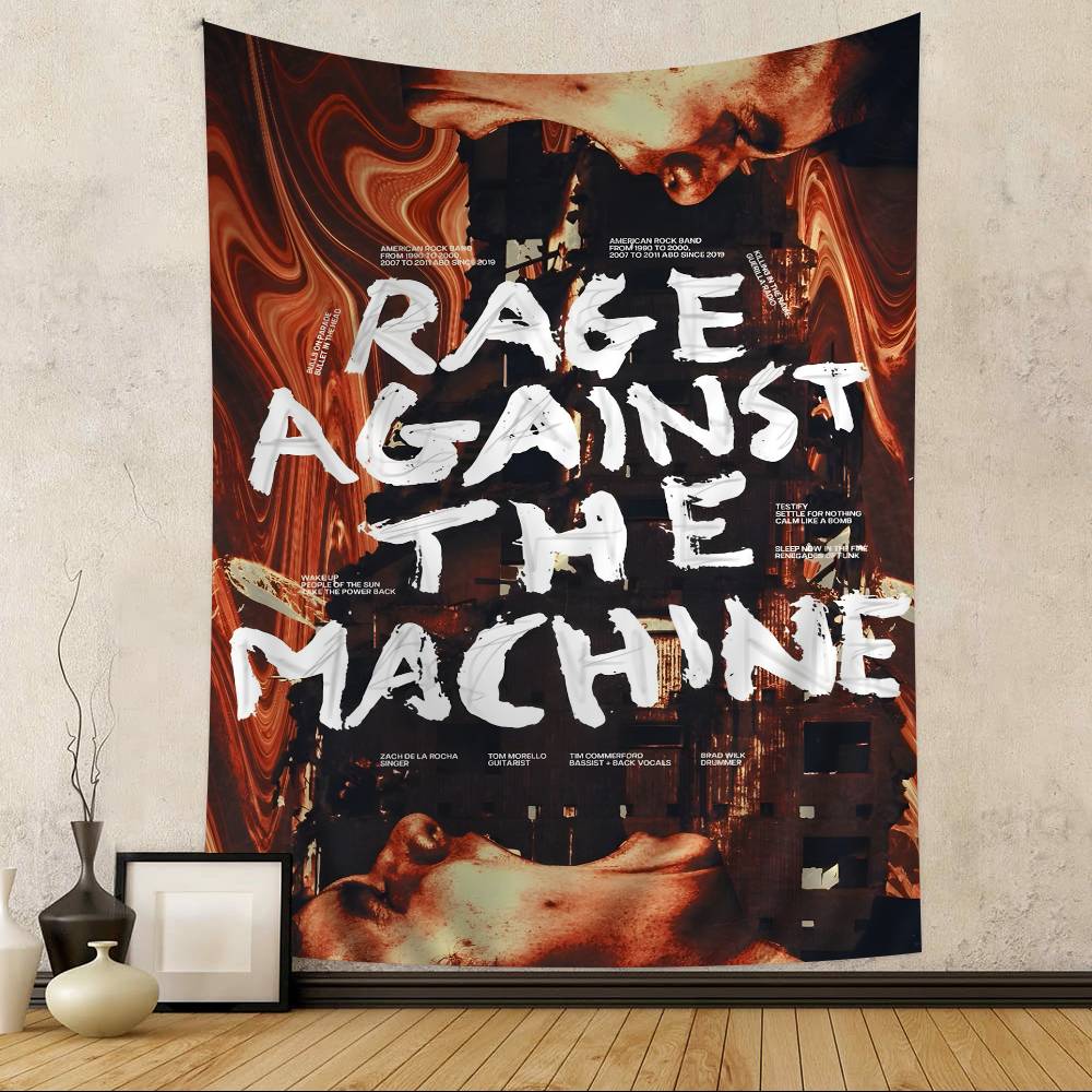 

Rock Band Rage Against The Machine Hippie Wall Hanging Tapestries Bohemian Wall Tapestries Mandala INS Home Decor 74x94cm(29x37in)