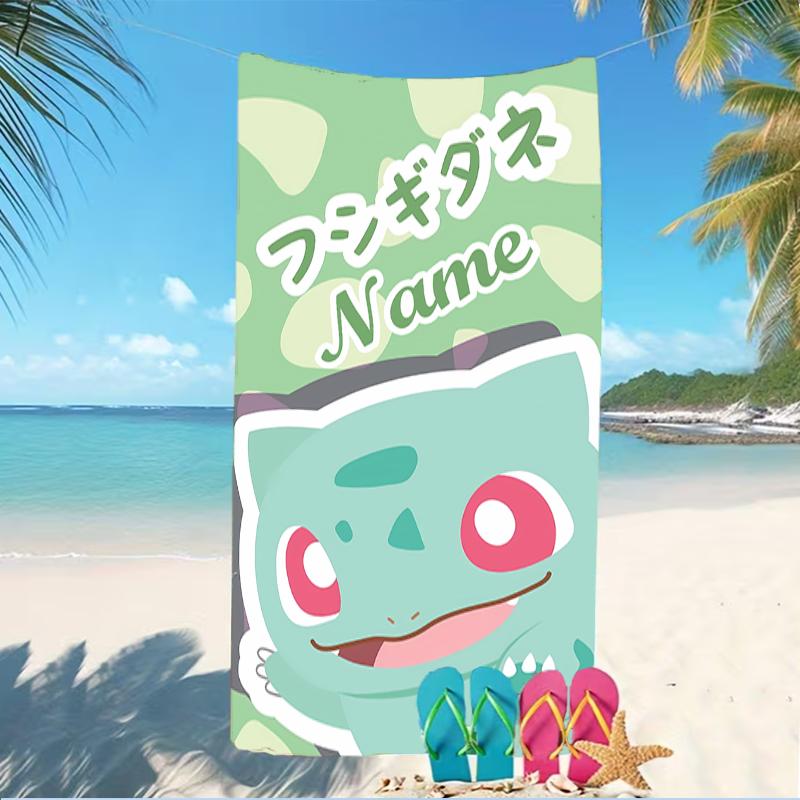 Customizable personalized beach towels Pokémon themed designs.Suitable for the beach, yoga, sports;ideal as beach accessories