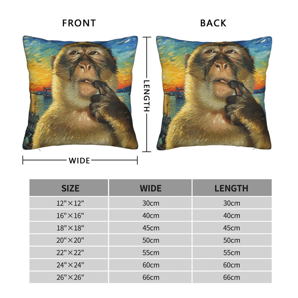Thinking Monkey Meme Pillowcases Accessories Printing Cushion Cover Decorative Pillow Case Cover Home Multi Size