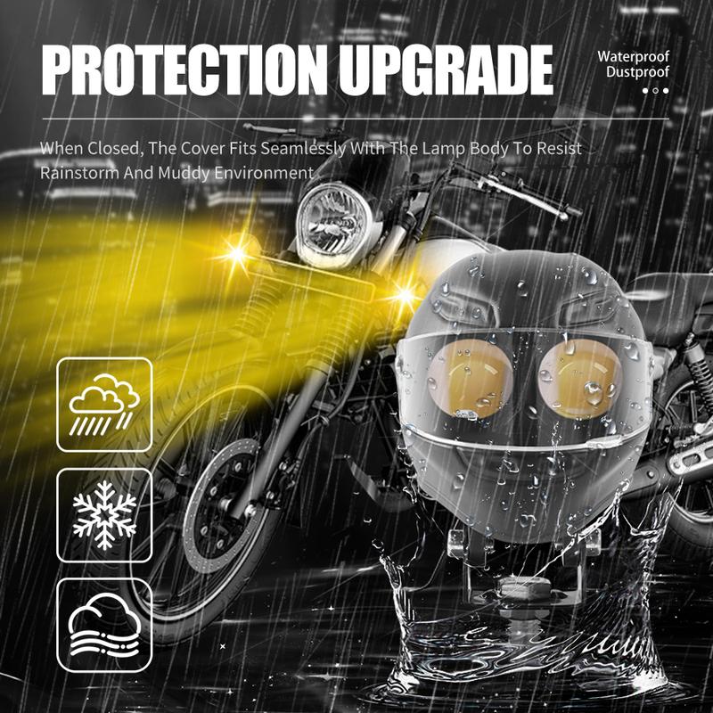 Aluminum Motorcycle LED Headlight White High low beam Projector Lens ATV Scooter Driving Lamp Fog Light Auxiliary Spotlight Lamp
