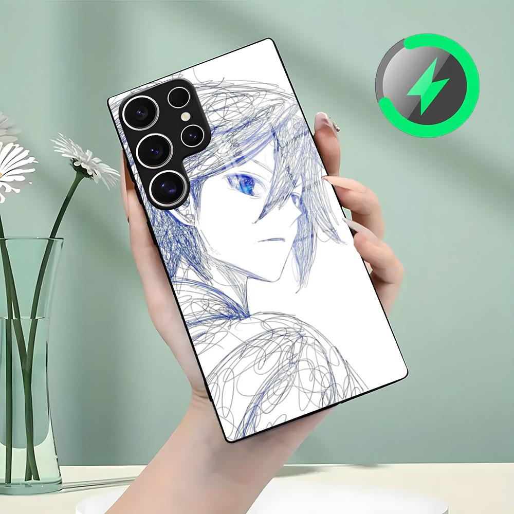 

Sketch Anime Girl Phone Case For Samsung S26 S25 S24 S23 S22 S21 S20 Edge Ultra Plus FE For Magsafe Glass Case Galaxy S21