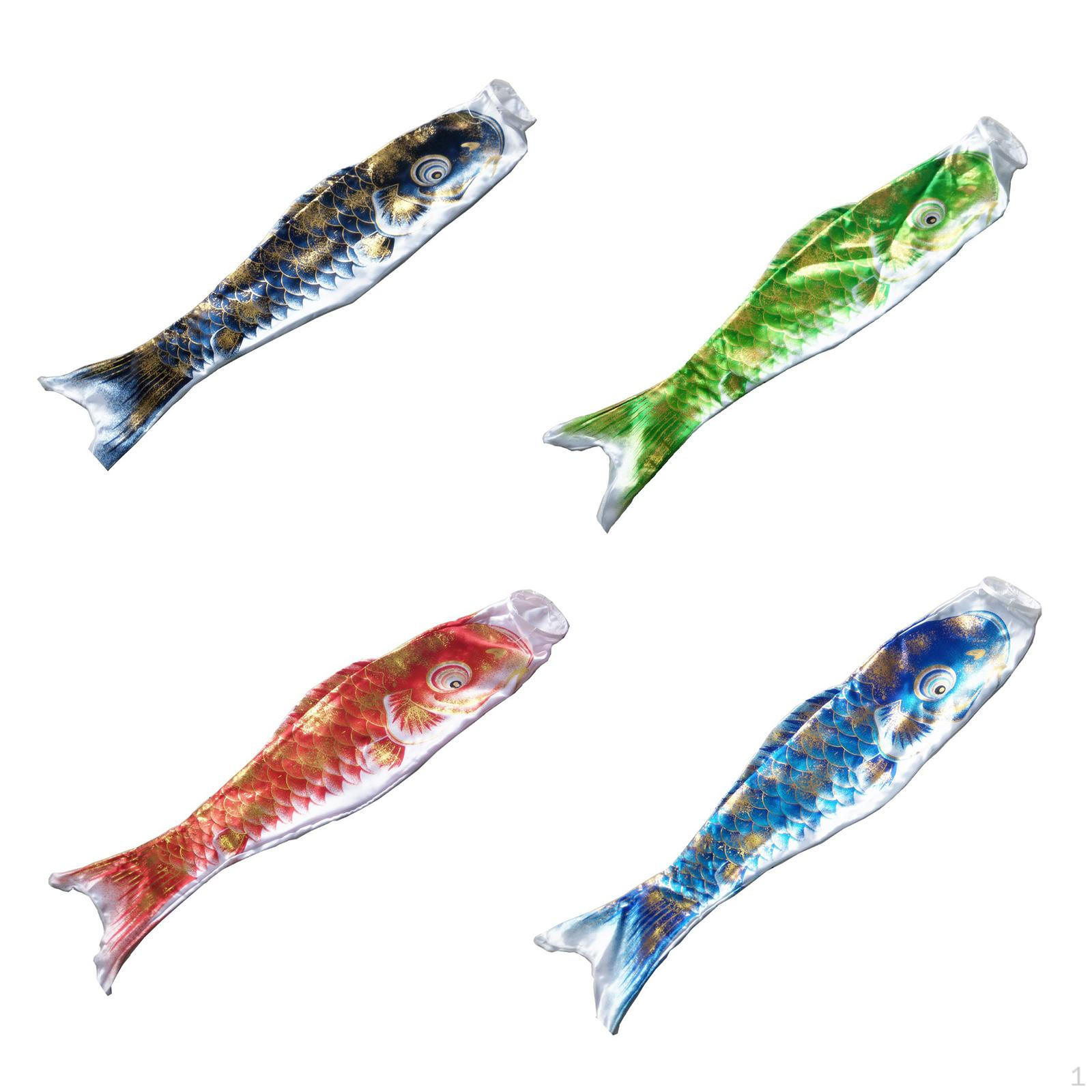 4 Pieces Japanese Carp Windsock Colorful Flag 70cm