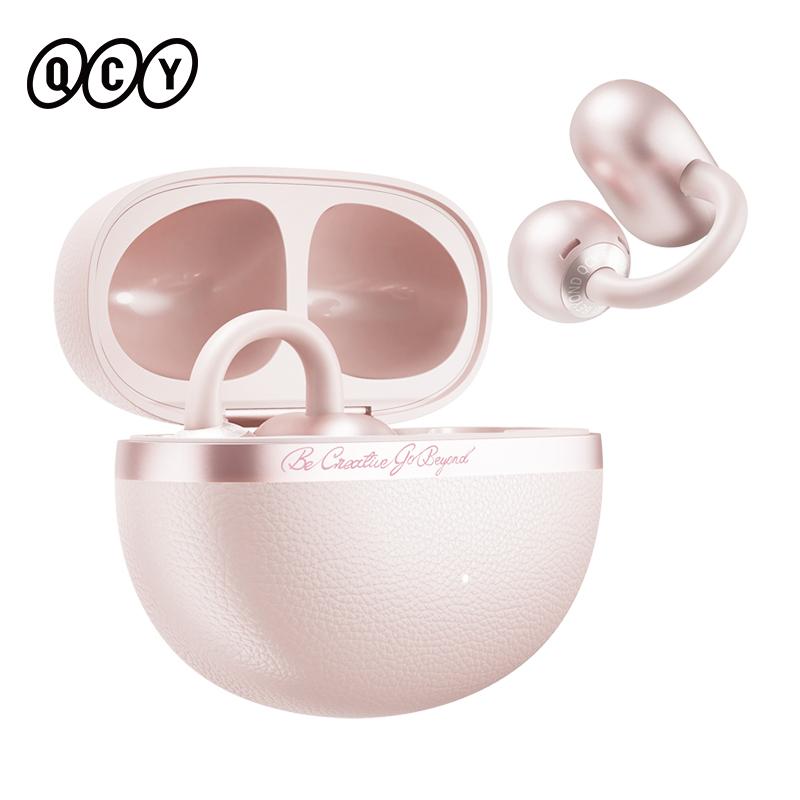 QCY Crossky C50 Open Ear Wireless Earbuds Bluetooth 6.0 Comfort Clip On Sports Earphone 4 Mic AI Clear Call Bass Boost Headphone 4