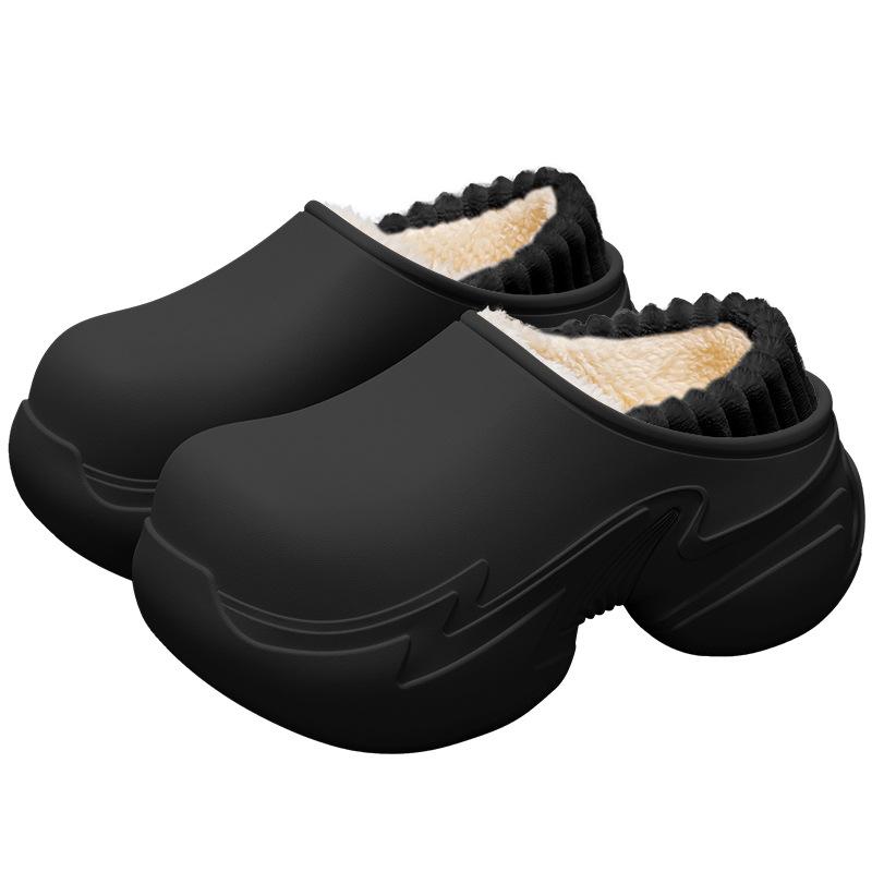 Hausschuhe, Indoor Zuhause, Dicksohlige Taschen und Wasserdichte Plüsch-Baumwollschuhe für Damen