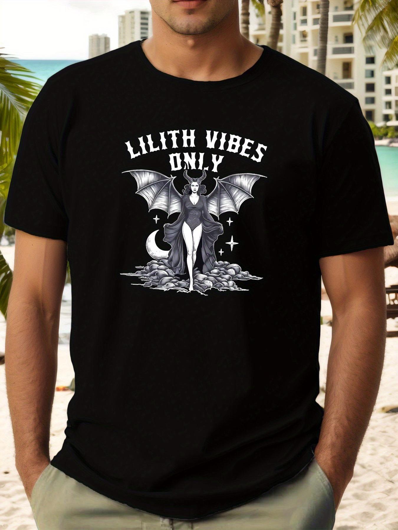 

Summer Casual Cotton T-shirt with Bat Queen Graphic Design - Short Sleeve XL