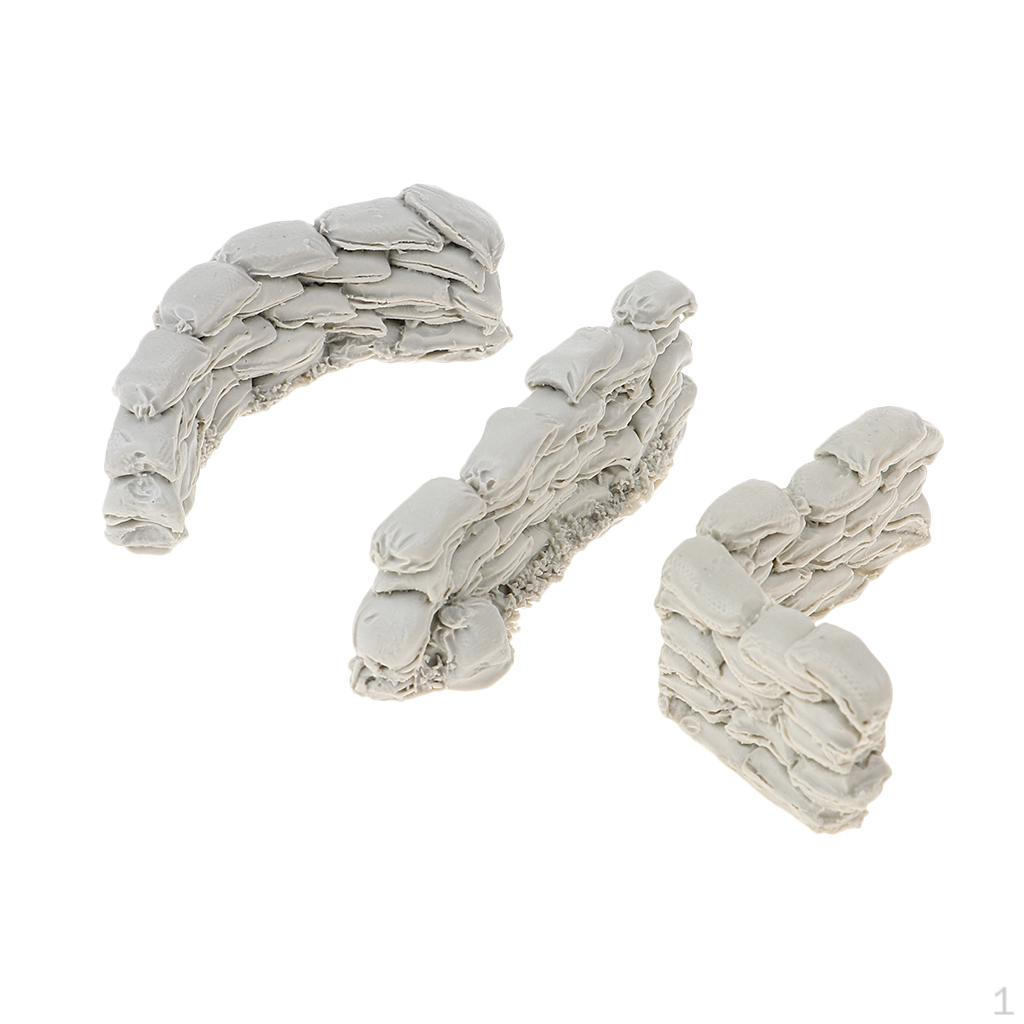 1/35 Scale Resin Long Curved Sandbag Walls Figure Soldier Scene