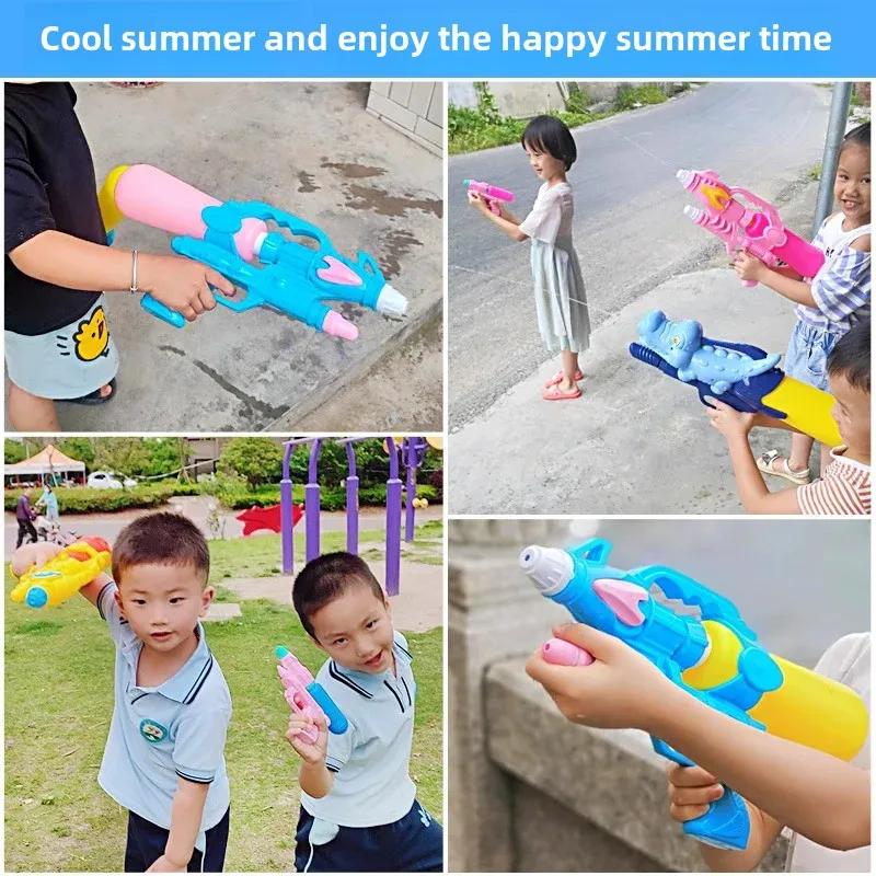 Dinosaur Backpack Water Gun Toy - Small Pull-Out Spray Gun with Gatling Large Capacity