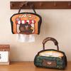 Space Saving Wall Mount Tissue Holder Cartoon Pattern Oxfords Cloth Construction for Multiple Location Access