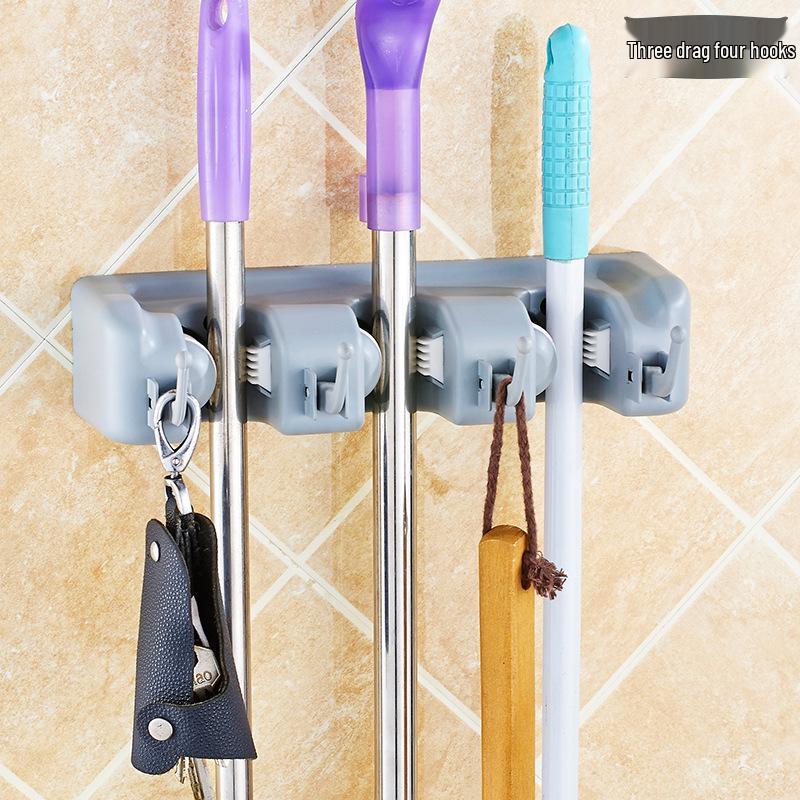 Jiesite Wall-Mounted Bathroom Mop and Broom Holder