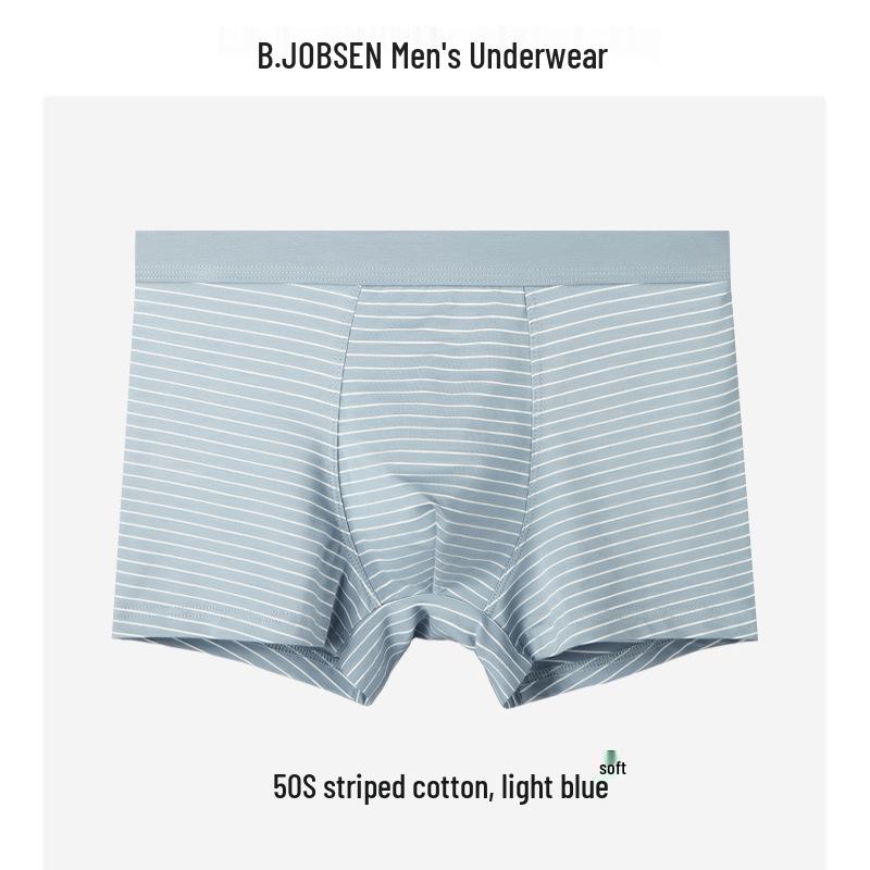 Herren Baumwolle Modal Boxershorts - Atmungsaktiv Große Größe, Gestreift Japanischer Stil für Herbst und Winter.