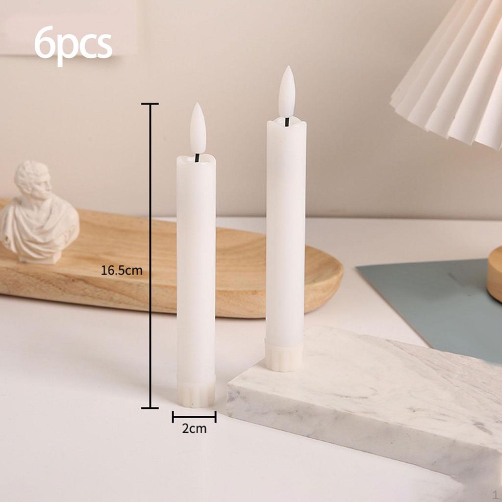 6 Pieces LED Candles Flameless Flicker Taper Tea Lights with Remote for Halloween