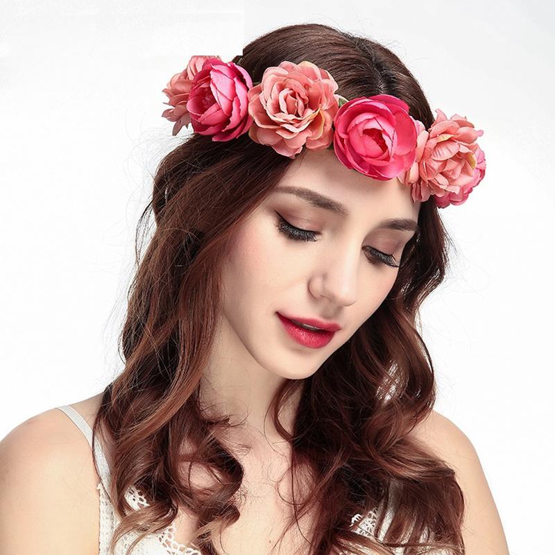 Flower Headband Head Garland Hair Band Crown Wreath Festival Boho Hippy Wedding