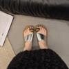 Toe slippers female 2025 summer wear new Korean version French retro fairy wind vacation seaside flat beach shoes