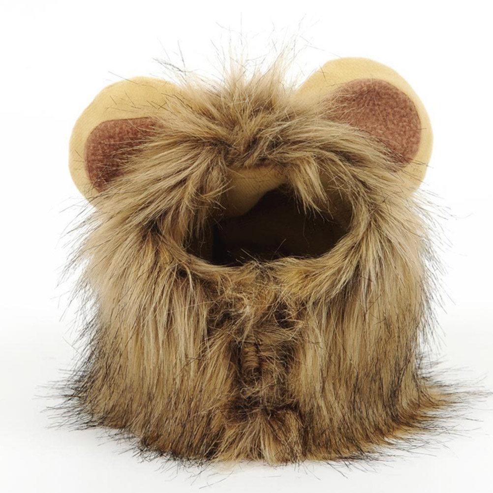 1Pcs Pet Lion Hat Dog Cat Wacky Costume Hat for Halloween Parade Photo Shoot Easy On Off Hook and Loop Fastener S
