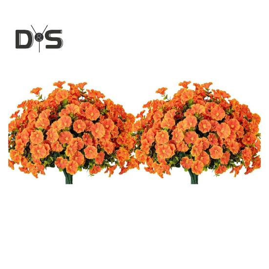 

12 шт. искусственный цветок ипомеи устойчивый к ультрафиолетовому излучению реалистичный поддельный цветок свадебная вечеринка в помещении на открытом воздухе сад искусственный цветок украшение оранжевый