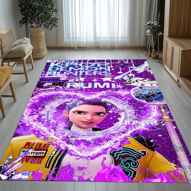 K-Pop Demon Hunters Golden Saja Boys Living Room Non-Slip Area Rug Soft Carpet for Bedroom Playroom Sofa,Home Decor Doormat