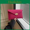 Stylish Vintage Fashionable Handheld Clutch Purse Trendy Envelope Bag For Women In Black Green Khaki Or Fuchsia Colors