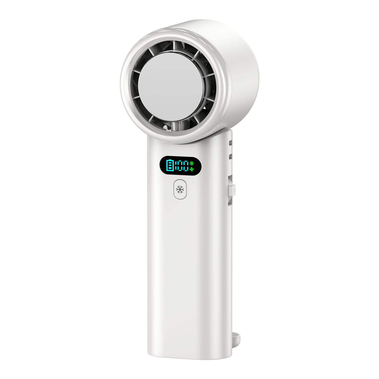 5200mAh Portable Mini Handheld Fan with LED Display Semiconductor Refrigeration 100 Speeds USB Rechargeable Battery Outdoor Fan