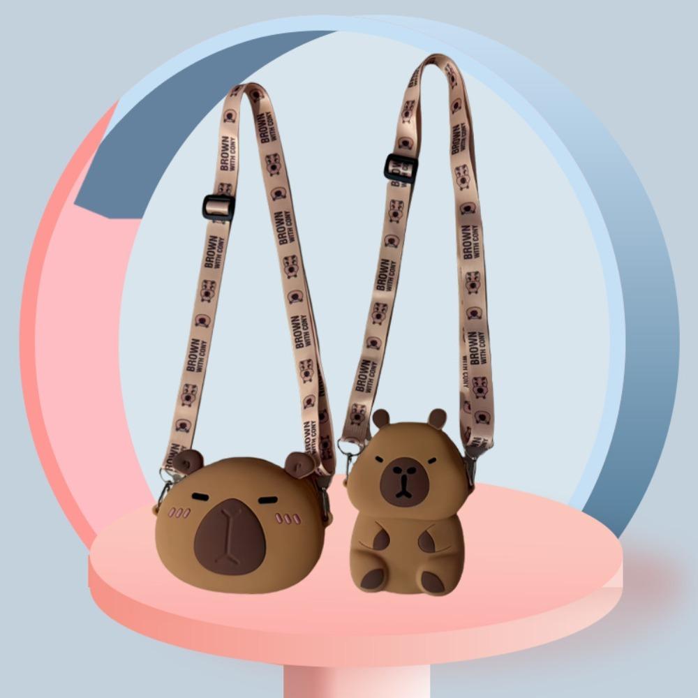 Zero Wallet Capybara Crossboday Bag Silica Gel Kawaii Animal Purse Capybara Shoulder Bag  Friends