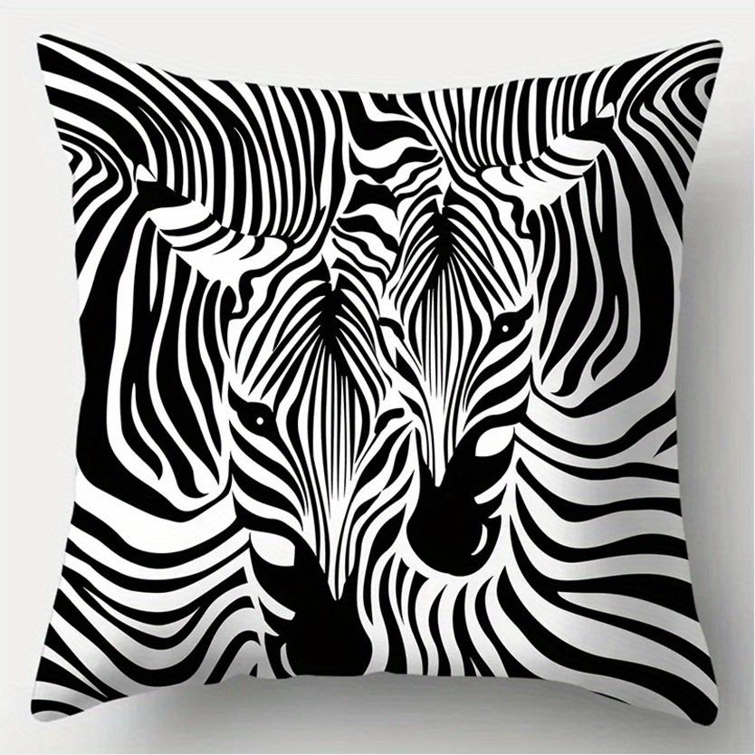 Dekoracja domu Pokrowce na poduszki ze wzorem Zebra, Czaszki i Słonia Pokrowiec na poduszkę ze wzorem Odpowiedni do Sofy, Sypialni, Samochodu Pokrowiec na poduszkę