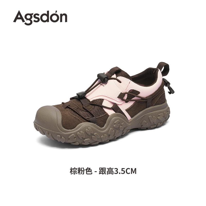 Platform-soled outdoor hiking shoes New autumn brown lightweight casual hiking shoes 35