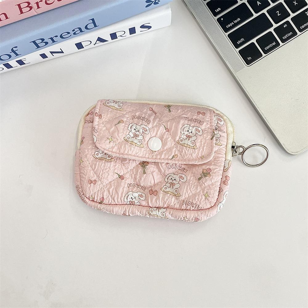 Gifts Cartoon Floral Coin Purse Multifunctional Quilted ID Holder Cute Quilted Storage Bag Portable Key Coin Purse