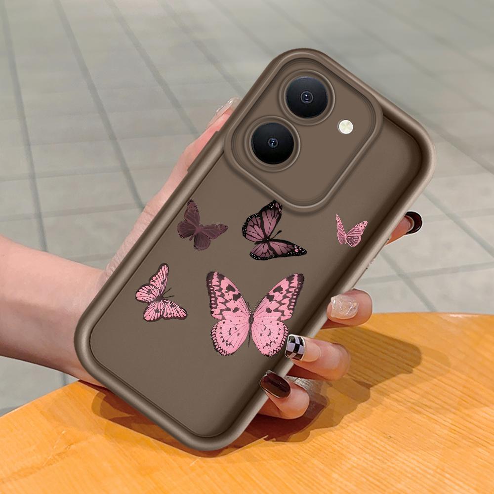 Soft Silicone Square Ladder Printing Pattern Phone Casing Full Cover Camera Shockproof Protection Rubber Case for Vivo