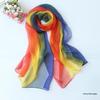 Scarlet Red Silk Scarf: Women's Lightweight Gauze Shawl for Spring/Summer Dancing, Beach or Sunscreen Use