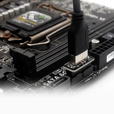 Motherboard USB3.0 19PIN auf Typ-E 90 Grad Adapter Treiberfreier Konverter Hochgeschwindigkeitsübertragung unterstützt Motherboard-Erweiterungskarte