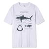 Great White Shark Anatomy T-skjorte Ny sommer Menn Street Kortermet Hip Hop Punk Style Gutt Uformell Overdeler Mote Hvite T-skjorter