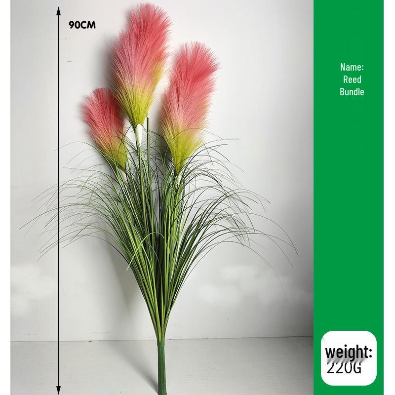 Большая композиция из камыша и искусственных шелковых цветов для напольной вазы, украшение гостиной, высокая ветка