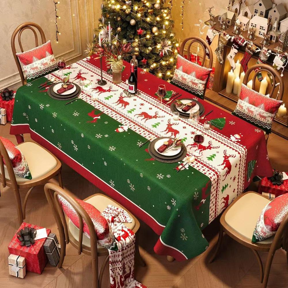 

Festive Christmas Tablecloth for Dining Table Holiday Decor Home Party Theme Cover 80*120