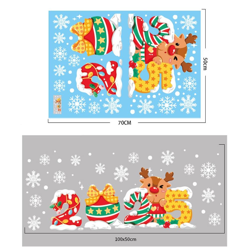 PVC Window Sticker Santa Claus Glass Sticker Fashion Xmas Decal  Shopping Mall