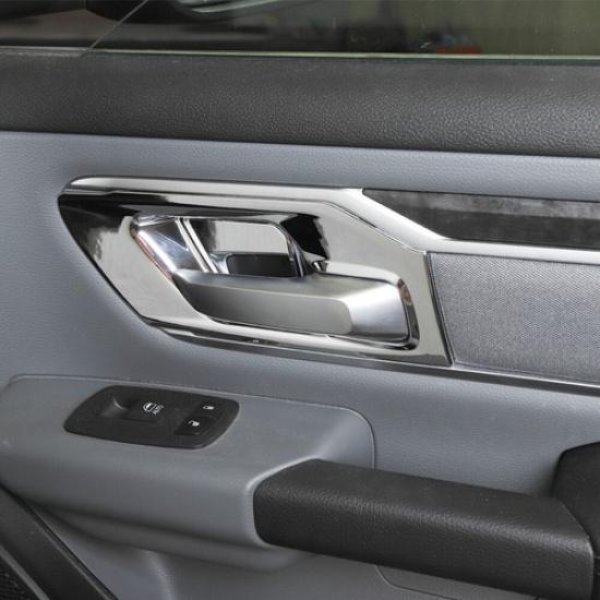 Chrome Inner Door Handle Bowl Frame Trim Decor Cover Bezels for Dodge Ram 2018+