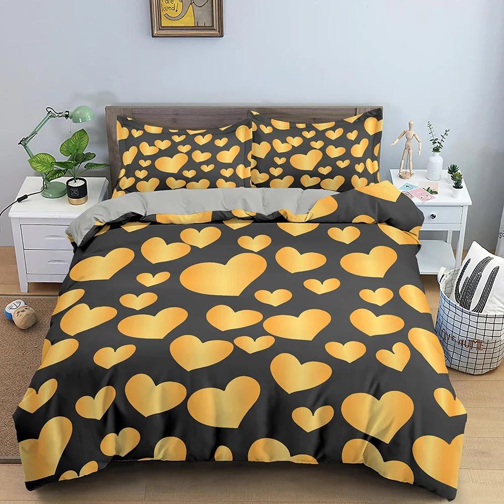Luxus Bettwäsche Set Liebesherz Bettwäsche Set Einzelbett Twin Doppelbett Queen King Cal King Größe Bettwäsche Set