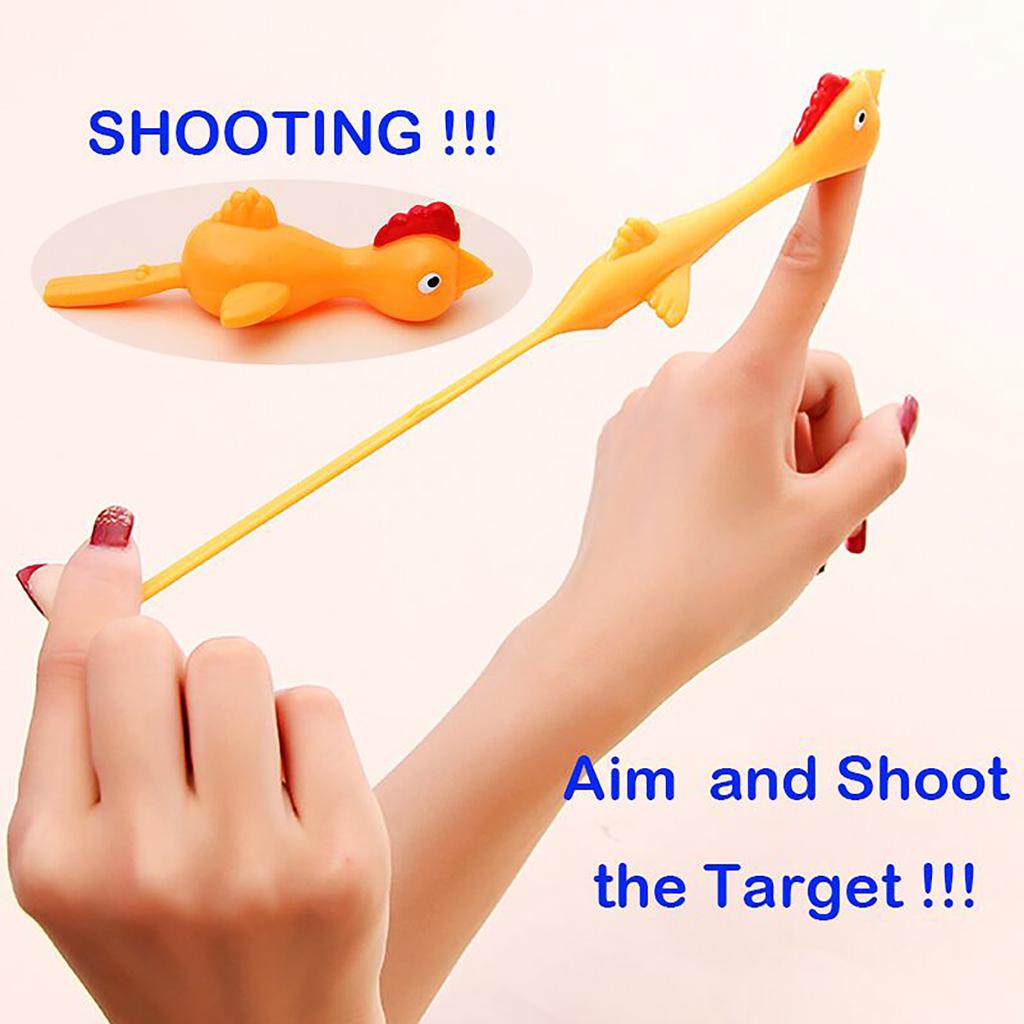 Creative Ejection Chicken Toy Light Rubber Finger Prank Flying Toy