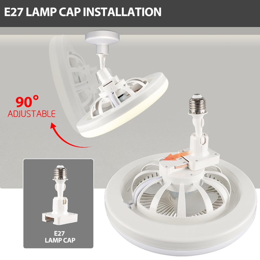 2 In 1 Ceiling Fan Lighting Lamp 3 Gears Remote Conrtrol E27 Base Portable Cooling Fan Bedroom Fan Light For home office