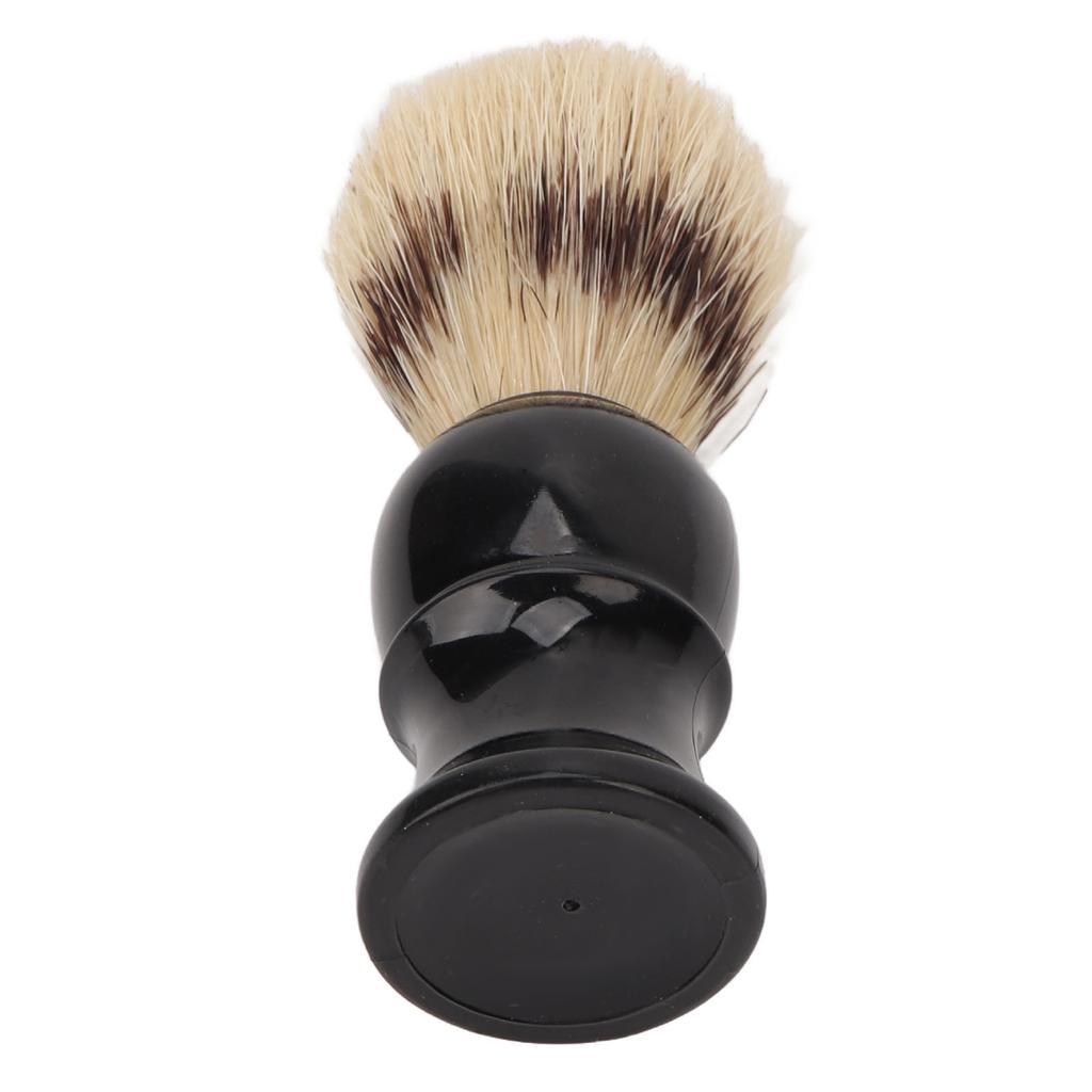 Shave Brush Men Small Portable Black Curved Handle Foaming Beard Cleaning Brush for Home Salon Travel