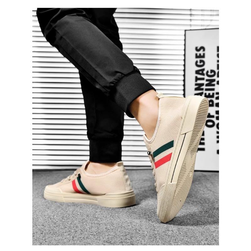 Men's Shoes, Breathable, Knitted, Mesh Shoes, Canvas, Casual Board Shoes, Work Shoes