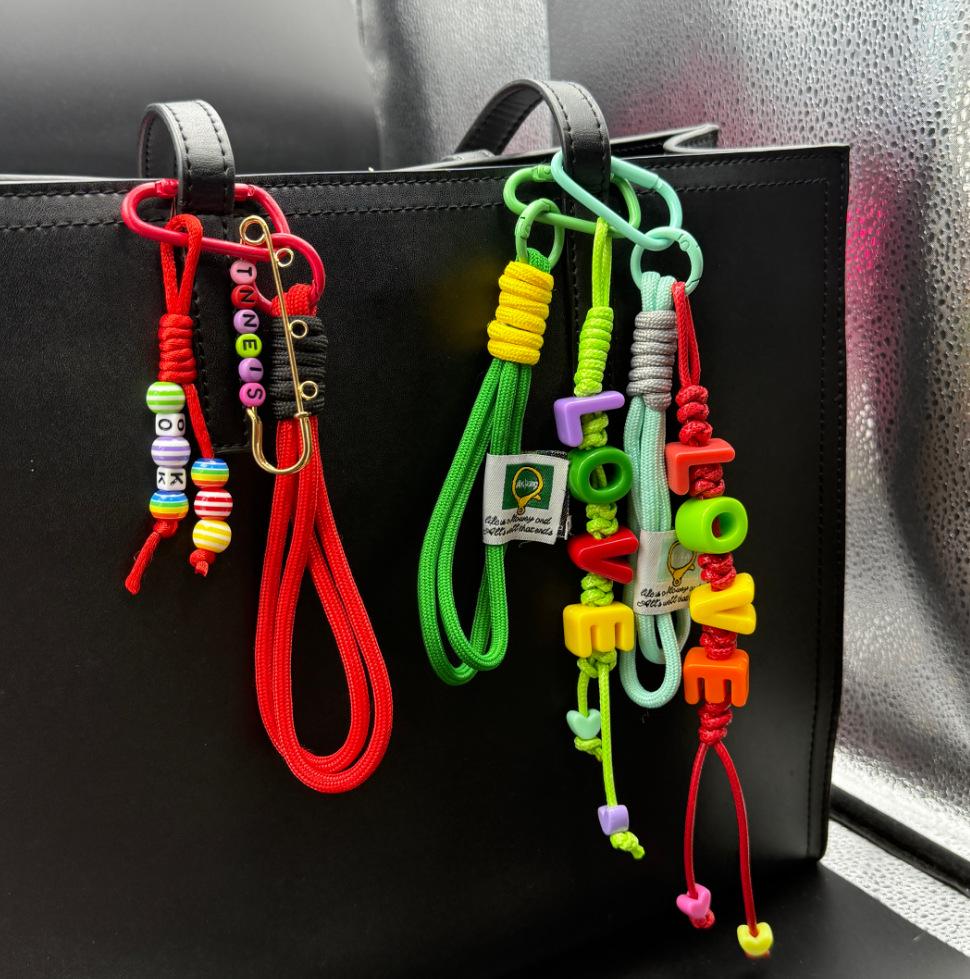 Dopamine Rope Pendant: Colorful Handmade Keychain & Phone Lanyard
