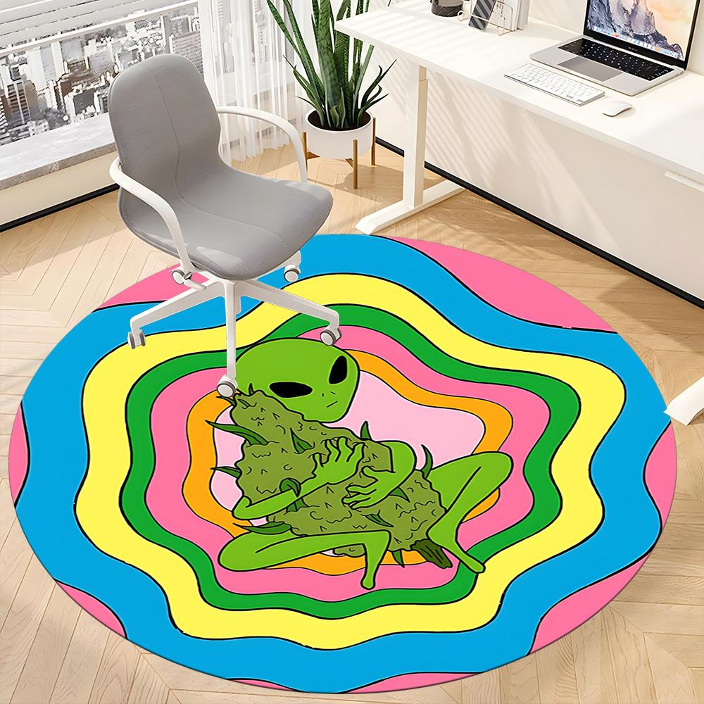 1PC Alien Print Chair Carpet for Office, Indoor Non-Slip Washable Carpet, Soft Comfortable Mat For Office Room Yy250930219