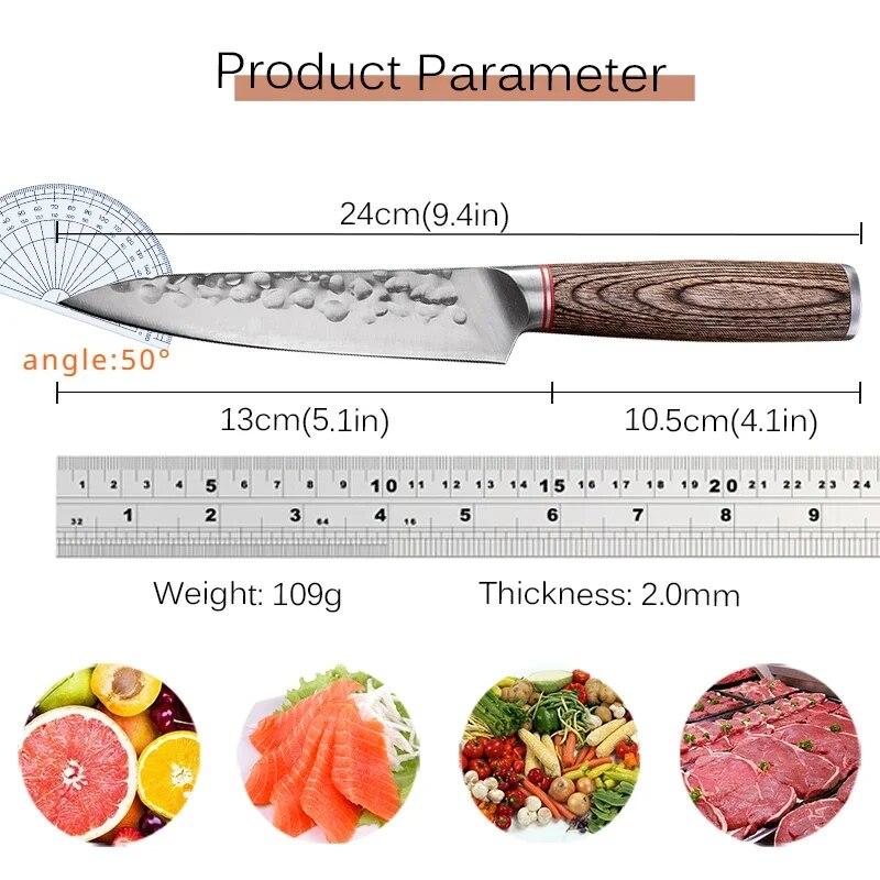 Stainless Steel Kitchen Boning Knife Hand Forged Knife Carving Knife Stainless Steel Cooking Multi-purpose Fruit Knife Wooden Handle Kitchen Gadget