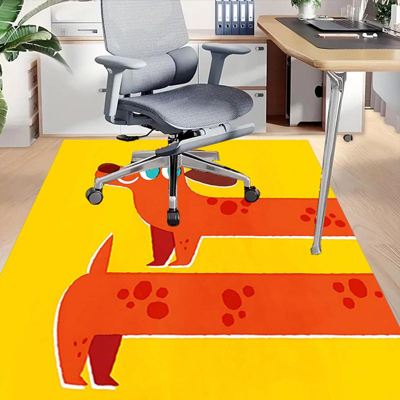 1PC Dog Paw Non-Slip Floor Carpet Compatible for Office&Living Room&Dining Room - Flat-Weave Machine- Soft & Pattern-E322