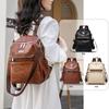 Schoolbag New Contrasting Color Women's Backpack Casual Large-capacity Commuter Backpack Multi-functional Retro Portable Shoulder Bag