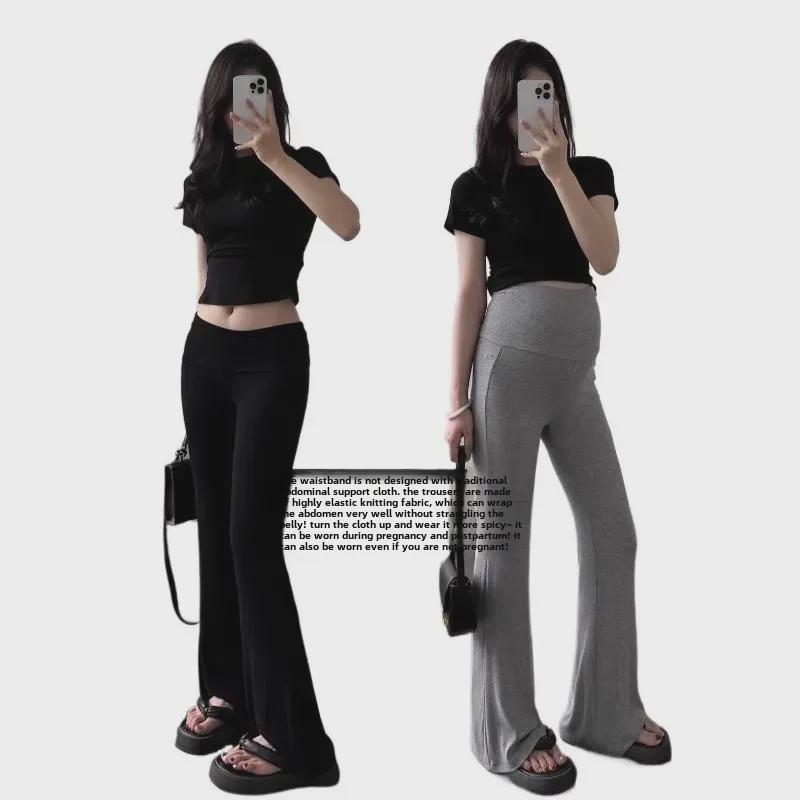 Těhotenské rozšířené kalhoty na podzim/zimu - Silné, pohodlné, podpora břicha, ležérní, plus size
