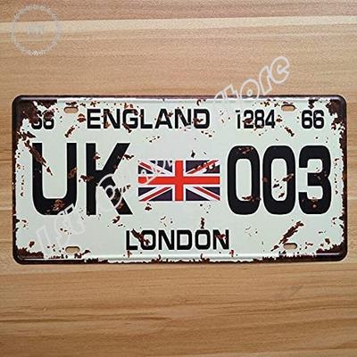 Retro Kennzeichen Auto Platten Uk London England Vintage Metall Blechschilder Garage Malerei Plakette Aufkleber Garage Dekoration